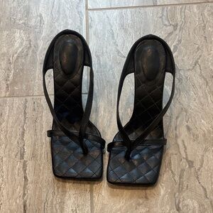 Black Quilted Women's Heels